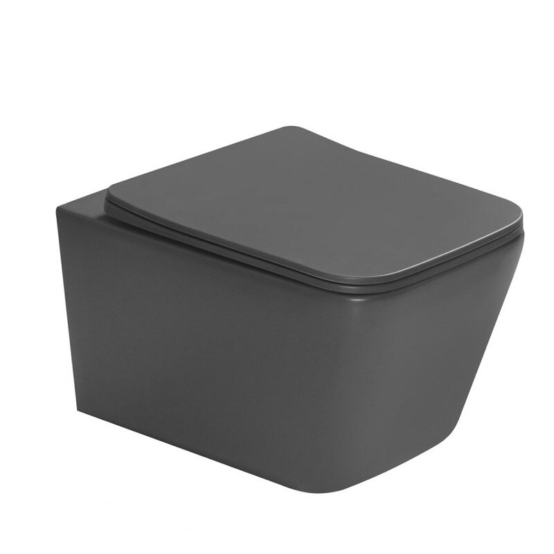 Изображение товара Подвесной унитаз безободковый SantiLine SL-5007T-DG с микролифтом и системой торнадо