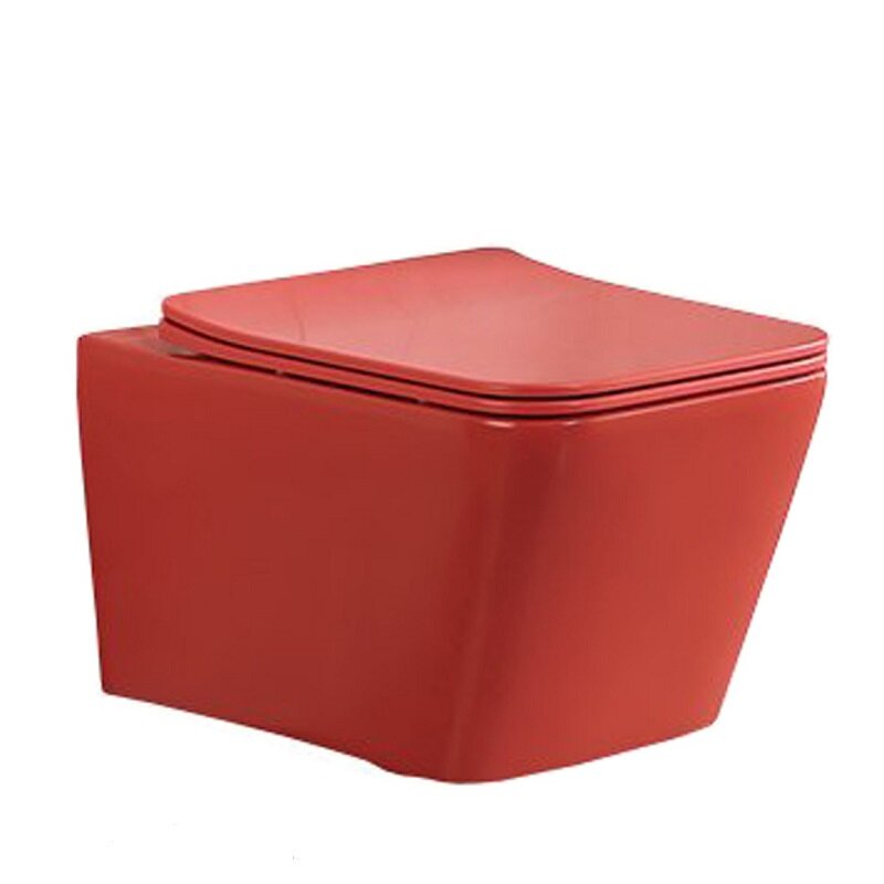 Изображение товара Унитаз подвесной SantiLine SL-5007T-MR, безободковый, сиденье микролифт, смыв торнадо, красный матовый