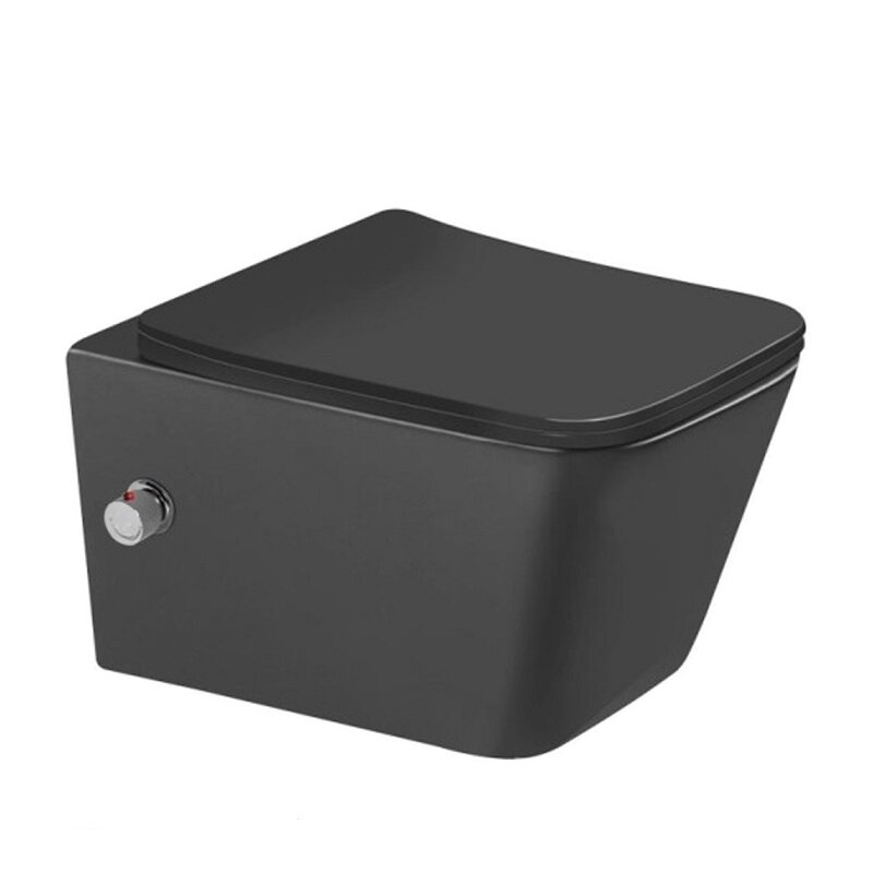 Изображение товара Подвесной унитаз SantiLine SL-5007T-MB/BD с функцией биде, черный матовый