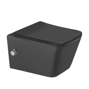 Изображение товара Подвесной унитаз SantiLine SL-5007T-MB/BD с функцией биде, черный матовый