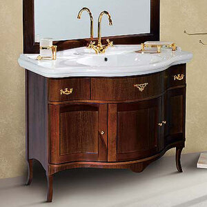 Изображение товара Тумба под раковину Tiffany Victory 7222 с золотыми ручками и изящным дизайном