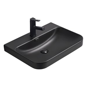 Изображение товара Гладкая встроенная раковина Gid Integrado Bm9560s 61 см черный матовый Испания