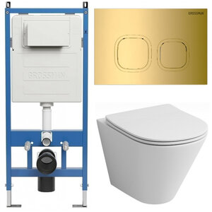 Изображение товара Безободковый подвесной унитаз Grossman Cosmo с инсталляцией и функцией микролифта