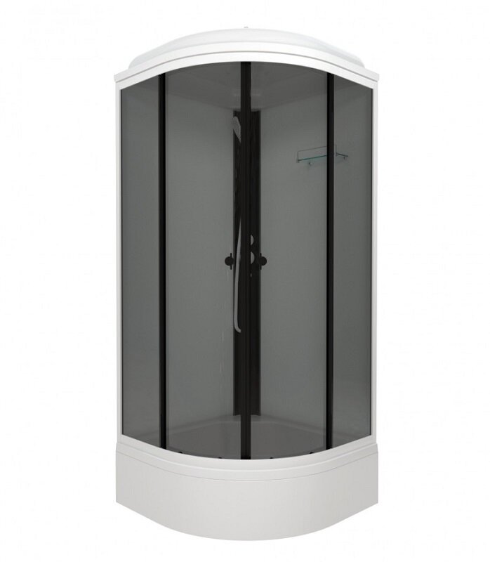 Изображение товара Душевая кабина Triton Грэй-Вайт Щ0000067301, 90 x 90 см, поддон средний В, стекло тонированное, профиль белый