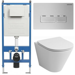 Изображение товара Комплект Grossman Pragma 97.4477S.03.110 с безободковым унитазом GR-4477S