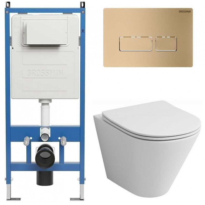 Изображение товара Подвесной безободковый унитаз Grossman Pragma с микролифтом и системой каскадного смыва