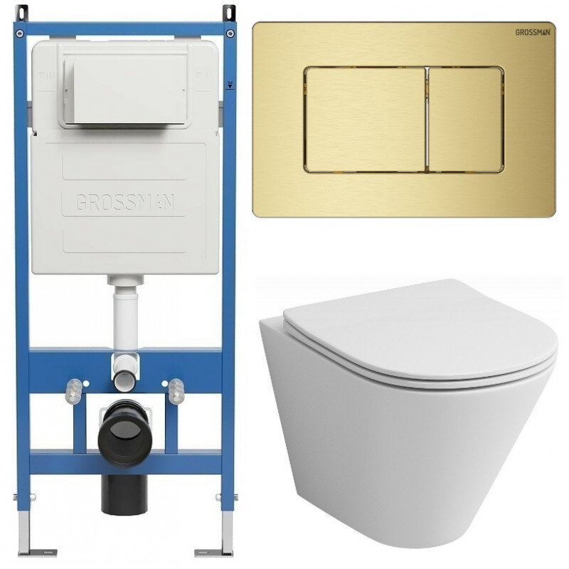 Изображение товара Подвесной унитаз Grossman Classic 97.4477S.04.32M инсталляция, белый, безободковый