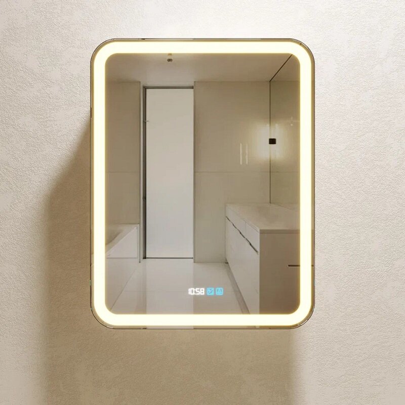 Изображение товара Зеркальный шкаф Silver Mirrors Фиджи LED с подсветкой и часами 60 см белый Изображение товара Зеркальный шкаф Silver Mirrors Фиджи LED с подсветкой и часами 60 см белый