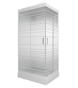 Изображение товара Душевая кабина Triton Квадро Щ0000064615, 100 x 80 см, поддон низкий А, стекло Полосы, профиль белый