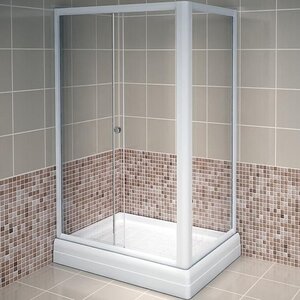 Изображение товара Душевой уголок Радомир Верчелли 1-09-1-0-0-0120, 121 x 84 см, стекло прозрачное, профиль белый