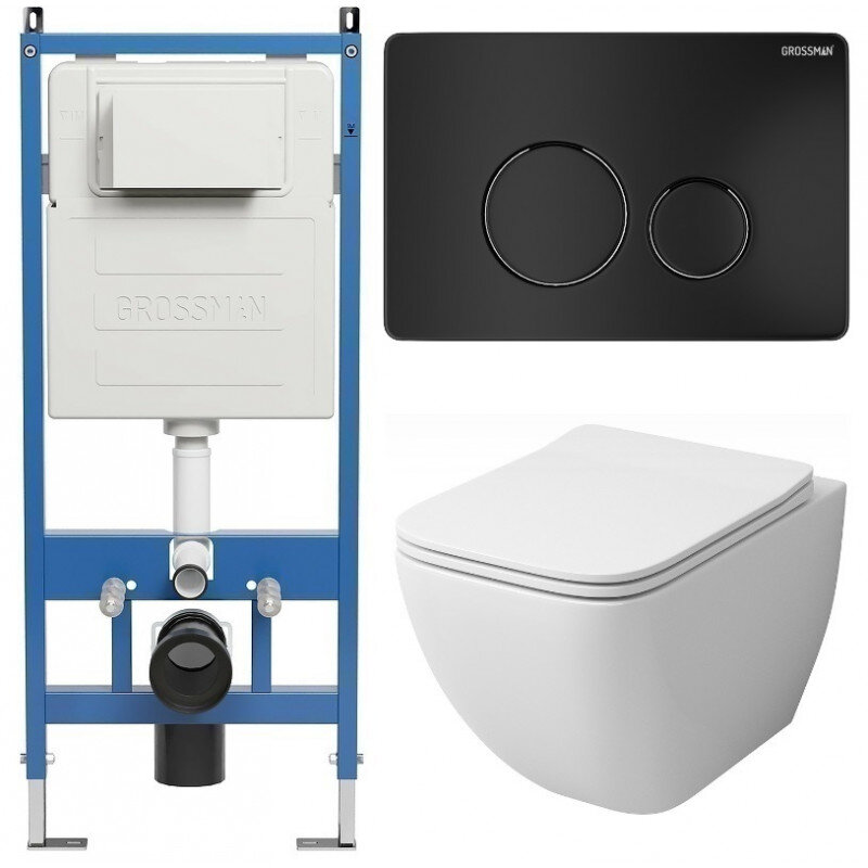 Изображение товара Комплект Grossman Style 97.4447S.05.21M с безободковым унитазом и микролифтом