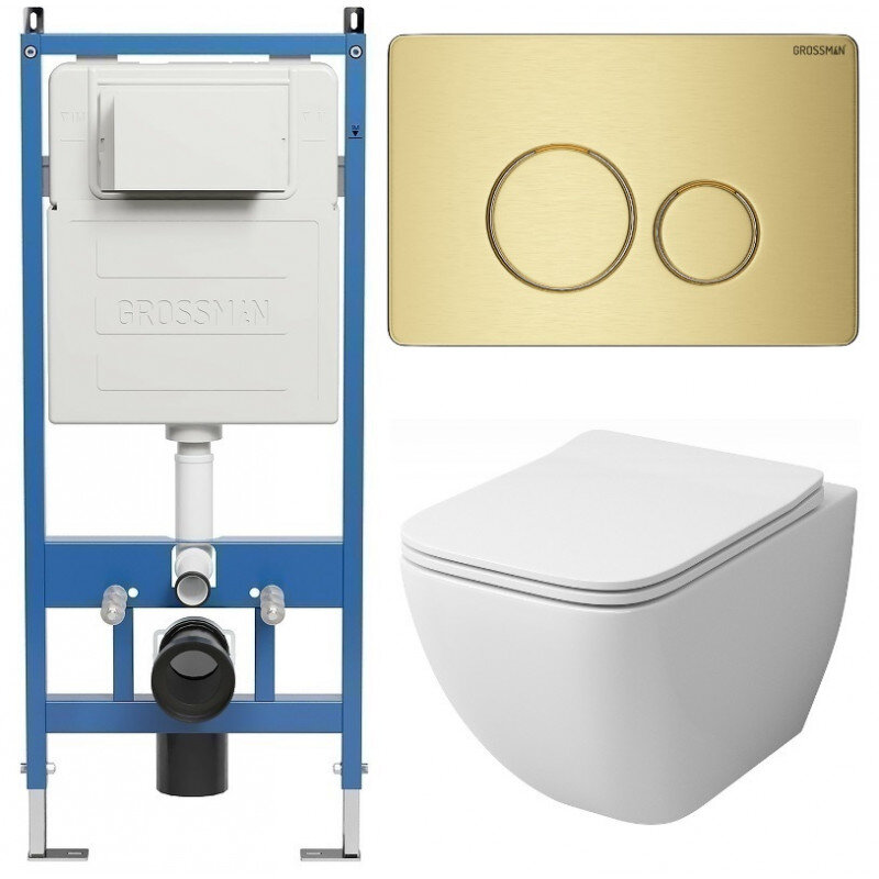 Изображение товара Комплект безободковый подвесной унитаз Grossman Style 97.4447S.05.32M