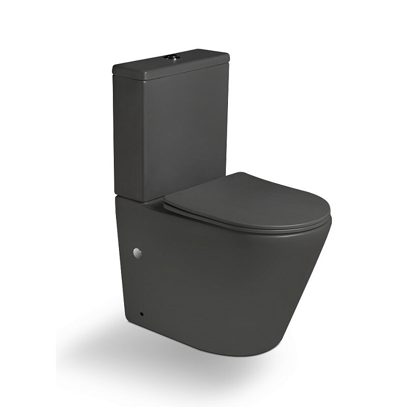 Изображение товара Безободковый напольный унитаз SantiLine SL-5014MG с микролифтом и серым матовым покрытием