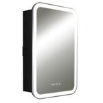 Зеркальный шкаф Silver Mirrors Фиджи LED-00002728/LED-00002726, 50 см, с LED-подсветкой, сенсор, часы, TX-модуль, петли слева/справа, цвет черный - фото 1