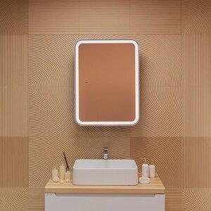 Изображение товара Зеркальный шкаф с LED-подсветкой и бесконтактным сенсором 60 см антрацит