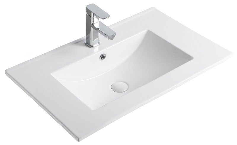 Изображение товара Раковина Gid Integrado 9070e 71102 Белая прямоугольная со сливом и переливом