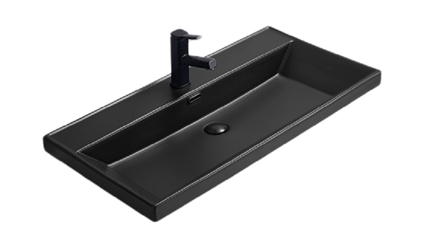 Изображение товара Раковина Gid Integrado Bm5580s 72206, 81 см, фаянс, черная матовая Изображение товара Раковина Gid Integrado Bm5580s 72206, 81 см, фаянс, черная матовая