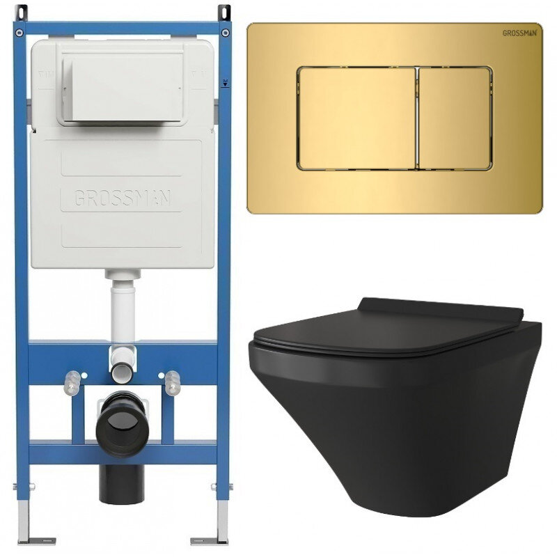 Изображение товара Комплект подвесного унитаза Grossman Classic 97.4440BMS с инсталляцией и функцией микролифта
