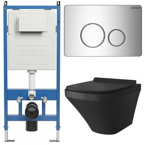 Изображение товара Комплект Grossman Style 97.4440BMS с безободковым унитазом и инсталляцией