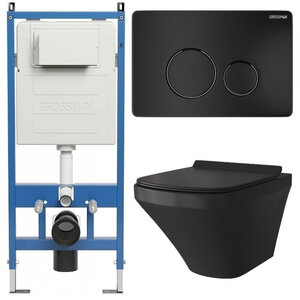 Изображение товара Комплект Grossman Style 97.4440BMS с инсталляцией и безободковым унитазом