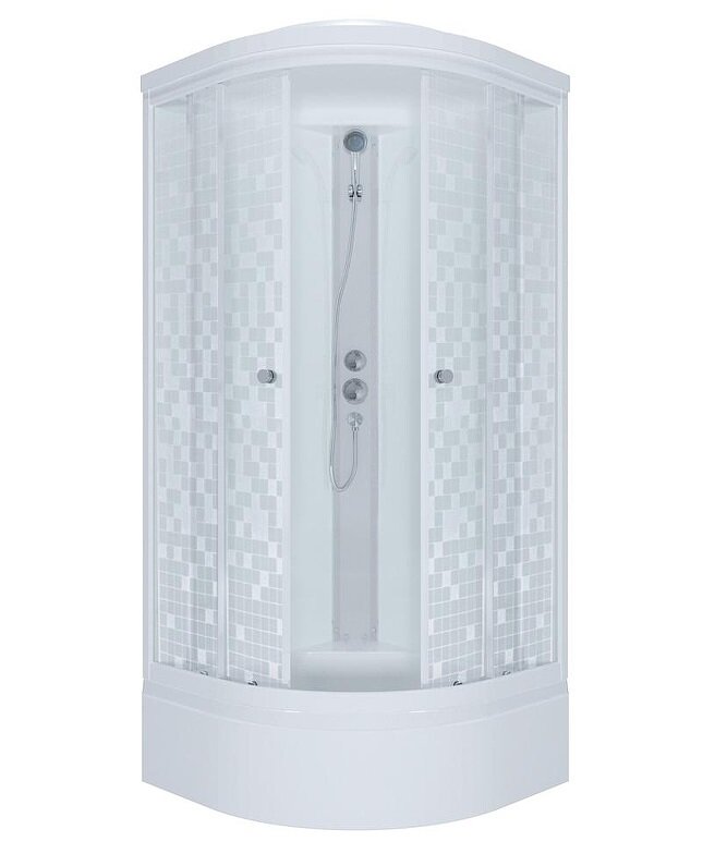 Изображение товара Душевая кабина Triton Стандарт Мозаика 90x90 с прозрачным стеклом и раздвижными дверями