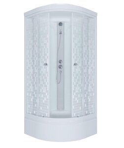 Изображение товара Душевая кабина Triton Стандарт Мозаика 90x90 с прозрачным стеклом и раздвижными дверями