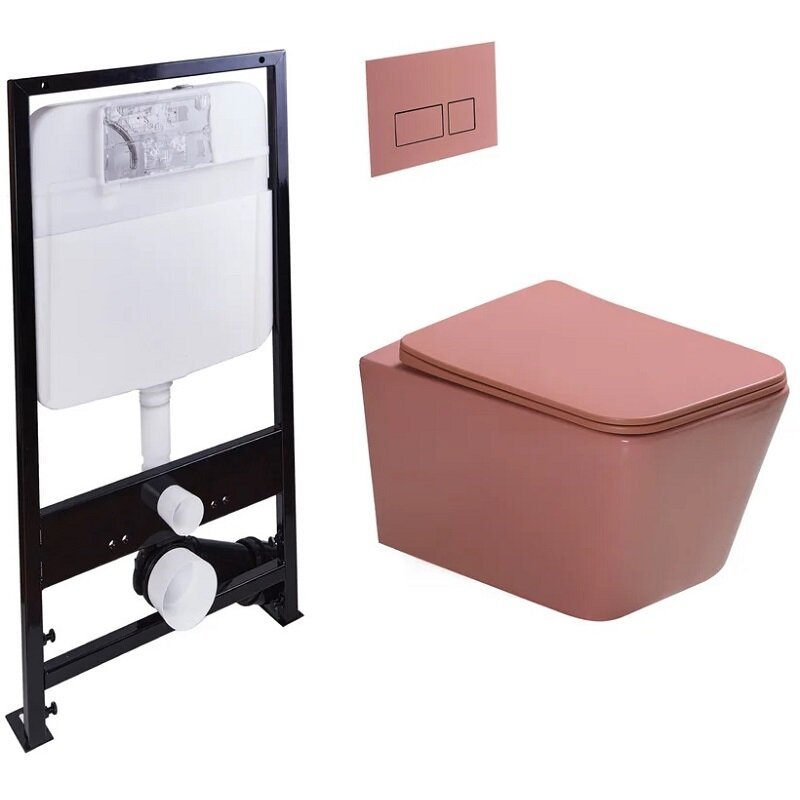 Изображение товара Инсталляция SantiLine SL-5007P+SL-01/Р безободковый унитаз с микролифтом