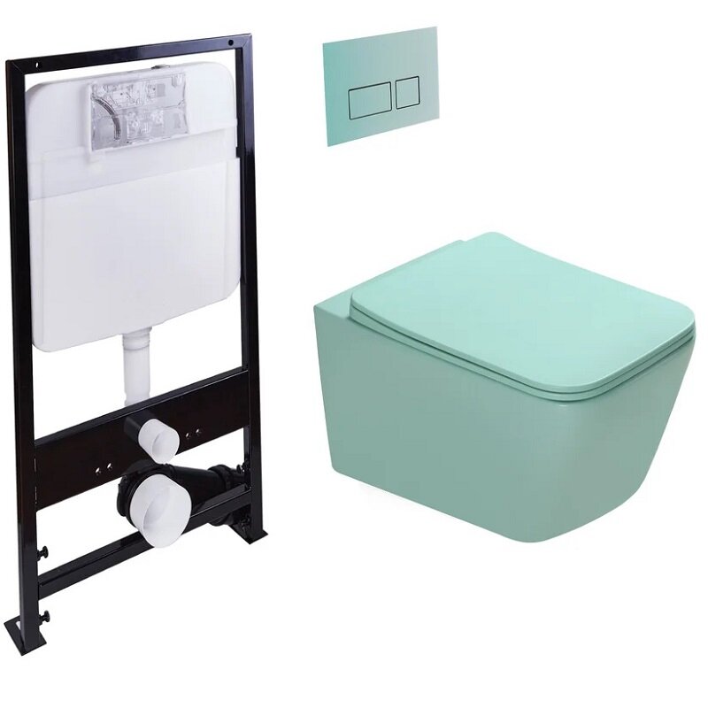 Изображение товара Инсталляция SantiLine SL-5007 LG+SL-01/LG безободковый унитаз с клавишей и сиденьем