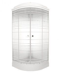 Изображение товара Душевая кабина Triton Стандарт Полосы 90x90 см с крышей стекло прозрачное