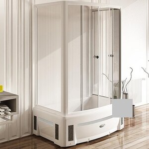 Изображение товара Душевой уголок Радомир Диана 1-09-2-0-0-0140, 139 x 95 см, стекло прозрачное, профиль матовый хром