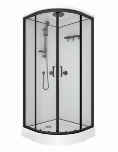 Изображение товара Душевая кабина Triton Прайм-Блэк Щ0000071582, 90 x 90 см, поддон низкий А, стекло прозрачное, профиль чёрный