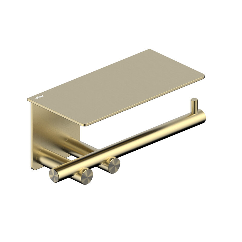 Изображение товара Держатель туалетной бумаги Abber Osten 316 AA1830BG с полкой злато брашированное