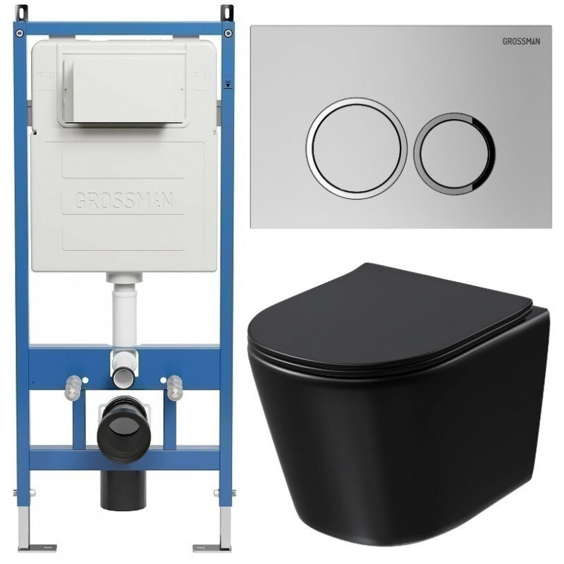 Изображение товара Комплект Grossman Galaxy с безободковым унитазом GR-4477BMSQ