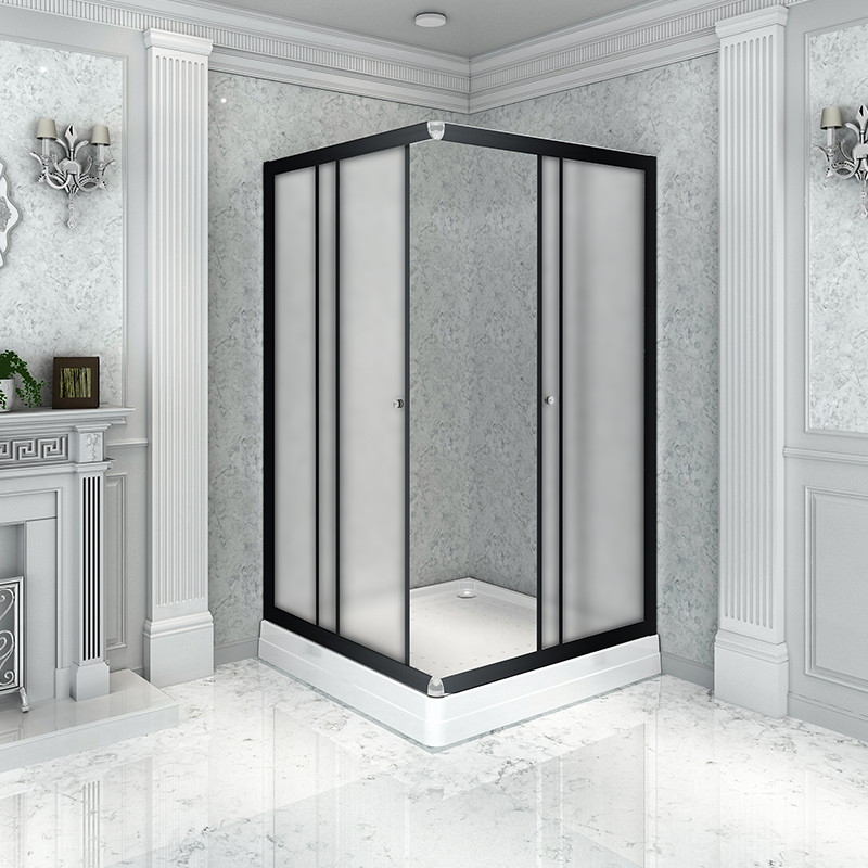 Изображение товара Душевой уголок Радомир Дрим 100x100 см квадратный матовое стекло черный профиль