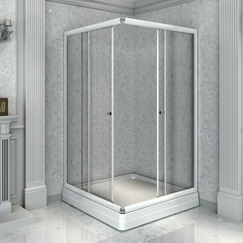 Изображение товара Душевой уголок Радомир Дрим 100x100 см квадратный прозрачное стекло white профиль