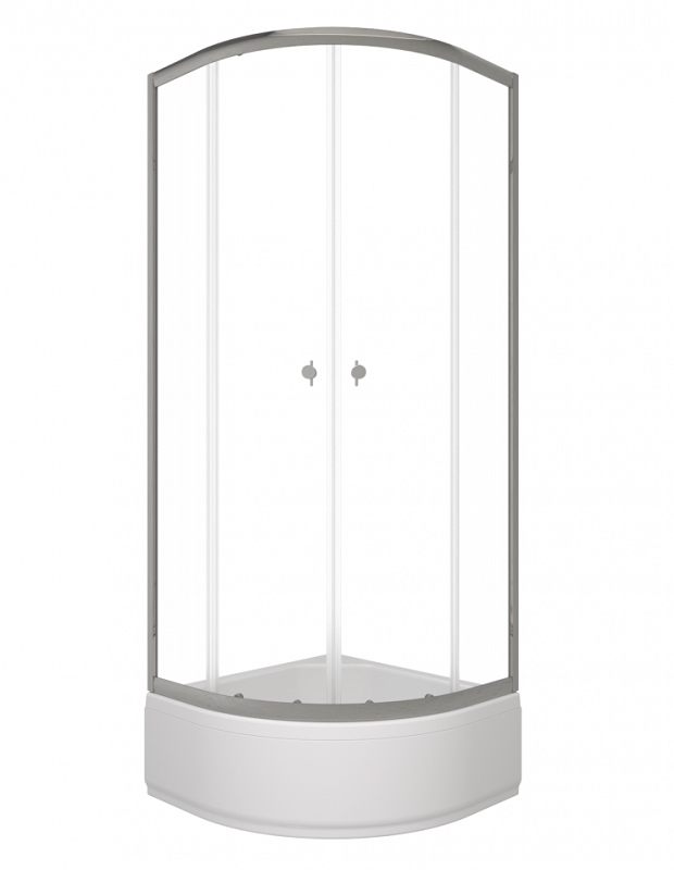 Изображение товара Душевой уголок Triton Альфа 80x80 см четверть круга раздвижные двери прозрачное стекло