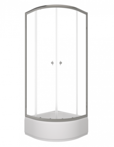 Изображение товара Душевой уголок Triton Альфа Щ0000072617, 80 x 80 см, поддон средний В, стекло прозрачное, профиль хром
