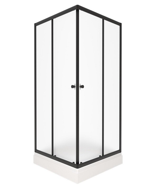 Изображение товара Душевой уголок Triton Вента Щ0000073552, 80 x 80 см, поддон 17 см, стекло Вельвет, профиль черный