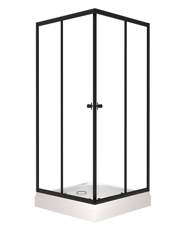 Изображение товара Душевой уголок Triton Вента 80x80 см, черный профиль, прозрачное стекло
