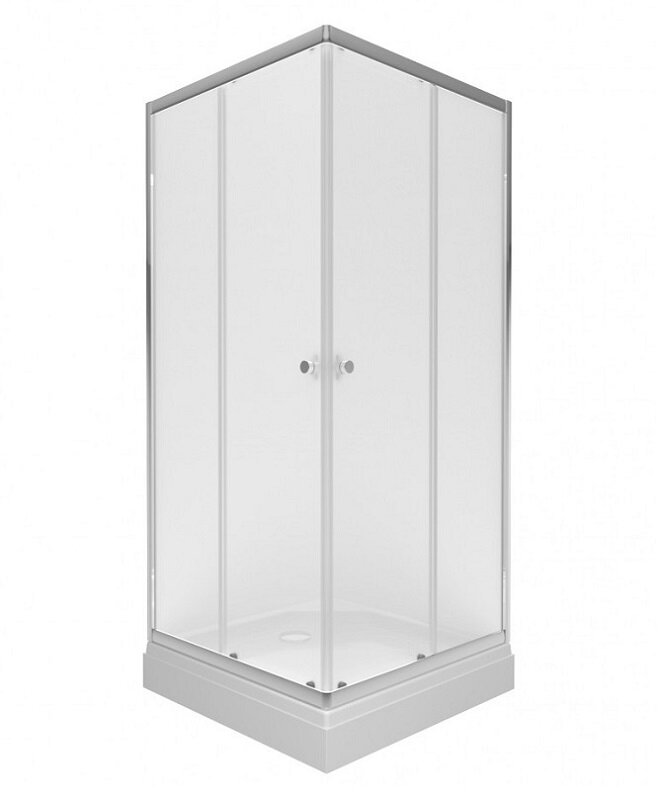 Изображение товара Душевой уголок Triton Вента 80x80 см с матовым стеклом и хром профилем