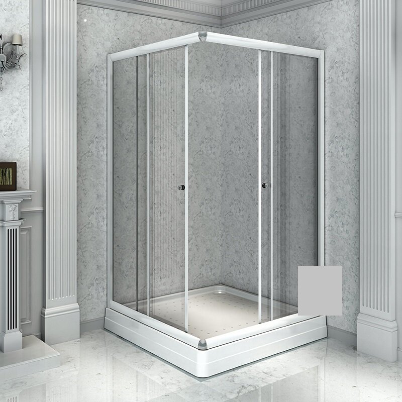 Изображение товара Душевой уголок Радомир Дрим 110x110 см квадратный стекло матовое хром