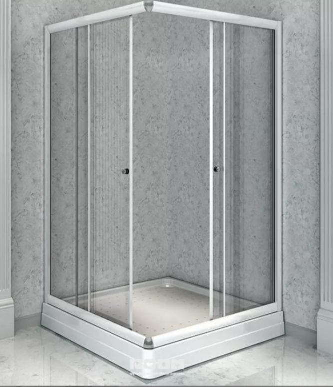 Изображение товара Душевой уголок Радомир Дрим 110x110 см раздвижные двери стекло белый профиль