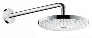 Изображение товара Верхний душ Hansgrohe Raindance Select S, 24х24 см, 2 режима струи, с держателем 26470400, цвет хром/белый