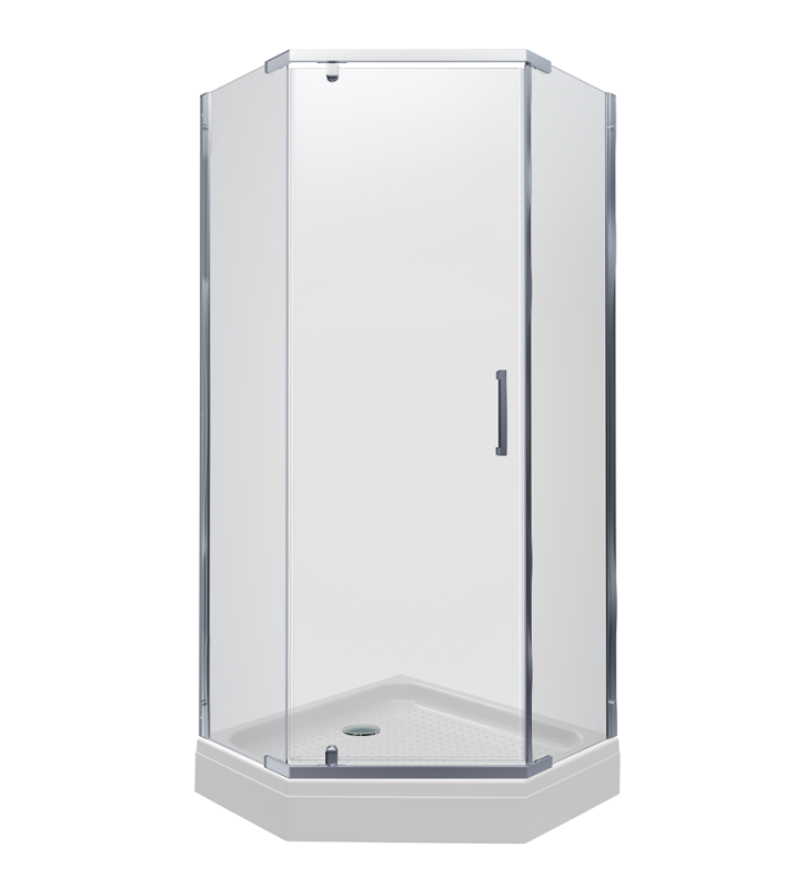 Изображение товара Душевой уголок Triton Дека 90х90 см пятиугольный низкий с прозрачным стеклом и хром-профилем