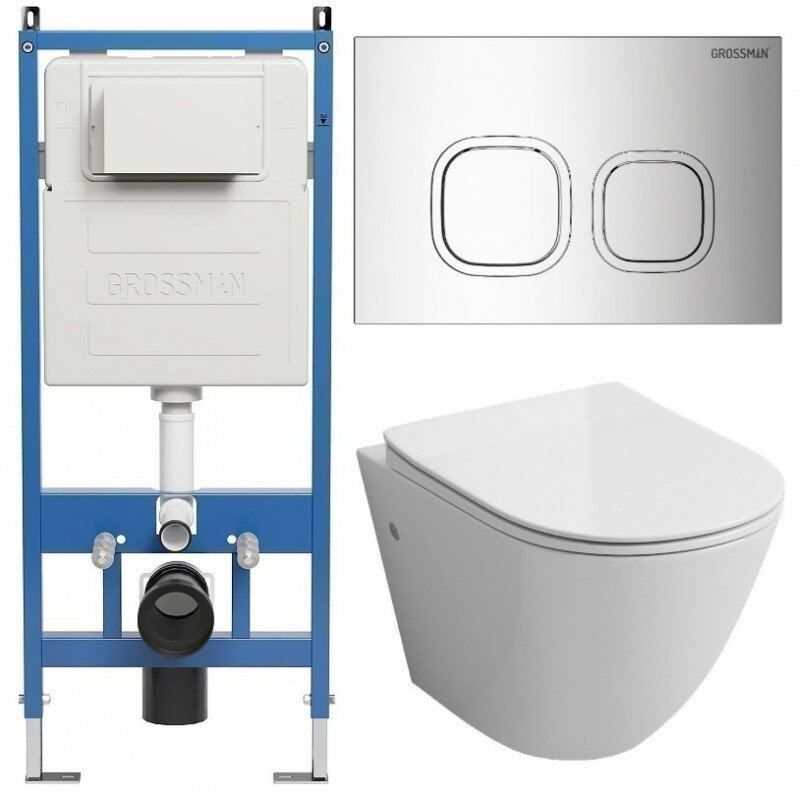 Изображение товара Подвесной унитаз Grossman Cosmo 97.4411SQ с системой торнадо и сиденьем микролифт