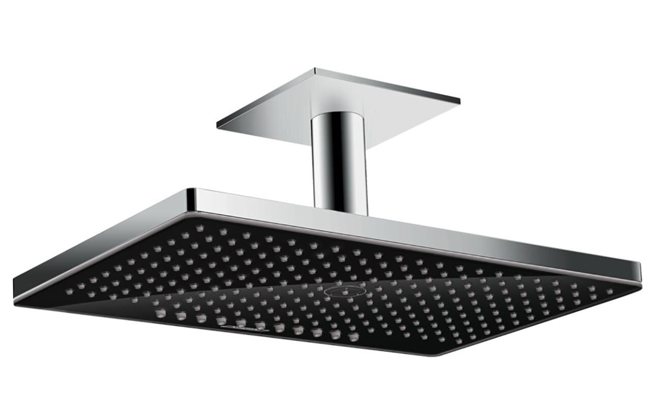Изображение товара Верхний душ Hansgrohe Rainmaker Select 24004600, 466 x 300 мм, 2 режима струи, с держателем, черный/хром Изображение товара Верхний душ Hansgrohe Rainmaker Select 24004600, 466 x 300 мм, 2 режима струи, с держателем, черный/хром