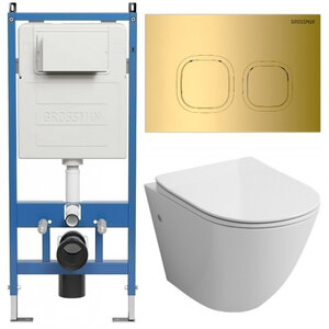 Изображение товара Комплект подвесной унитаз Grossman Cosmo с инсталляцией и системой торнадо