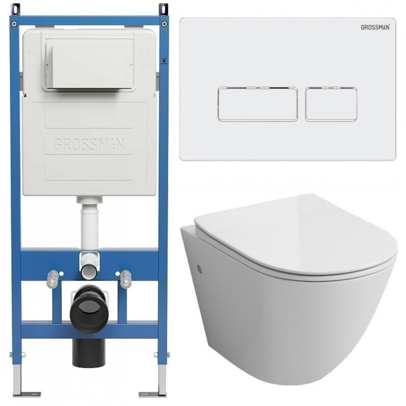 Изображение товара Подвесной унитаз Grossman Pragma 97.4411SQ безободковый с системой торнадо