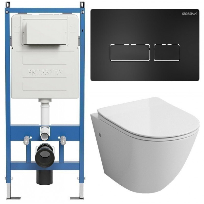 Изображение товара Подвесной унитаз Grossman Pragma 97.4411SQ бесободковая система торнадо