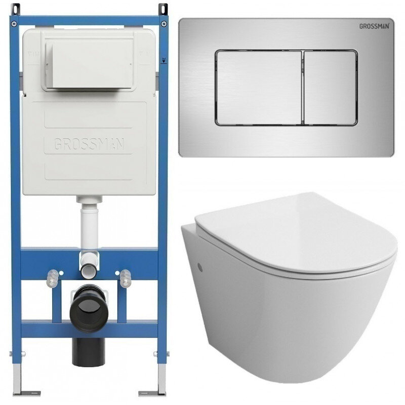 Изображение товара Подвесной унитаз Grossman Classic 97.4411SQ.04.12M с торнадо и микролифтом